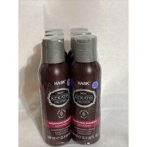 Hask Keratin Protein Smoothing Shampoo 3.3oz Travel Size Lot of 6